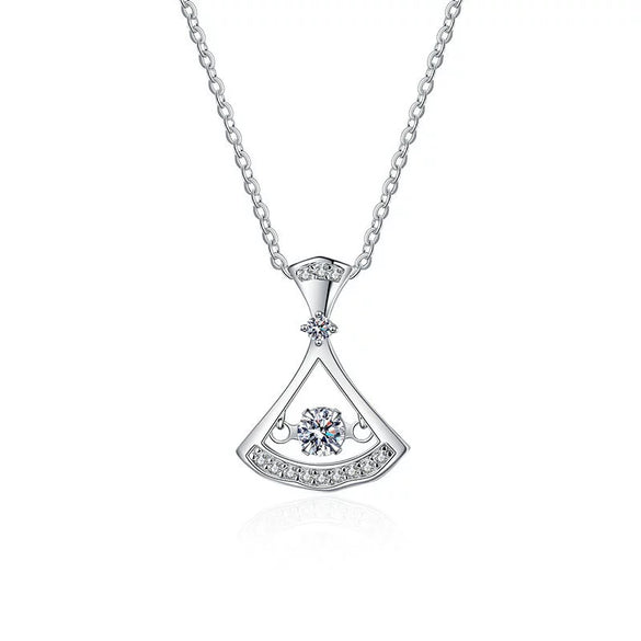 Wholesale Necklace S925 Sterling Silver Fan Shaped Electroplated