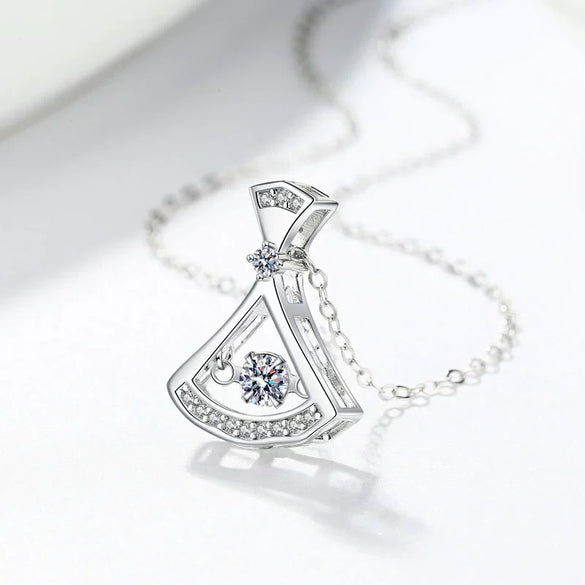 Wholesale Necklace S925 Sterling Silver Fan Shaped Electroplated