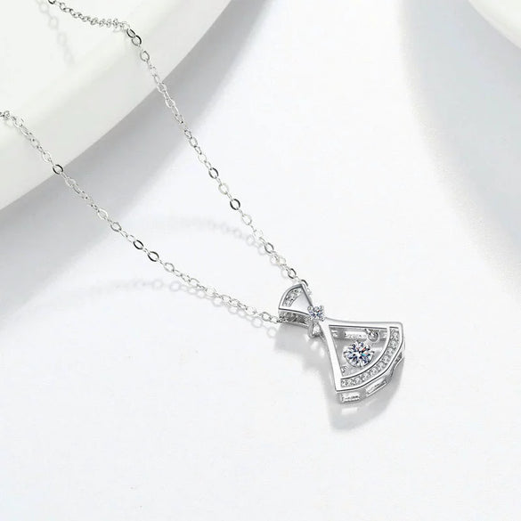 Wholesale Necklace S925 Sterling Silver Fan Shaped Electroplated