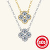 Wholesale Necklace S925 Sterling Silver Fourleaf Clover Pendant Gold Plated With O Word Chain For Women Geometric Style