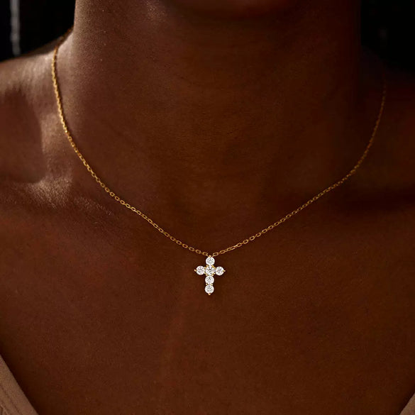 Wholesale Necklace S925 Sterling Silver Geometric Cross Electroplating O Word Chain For Women