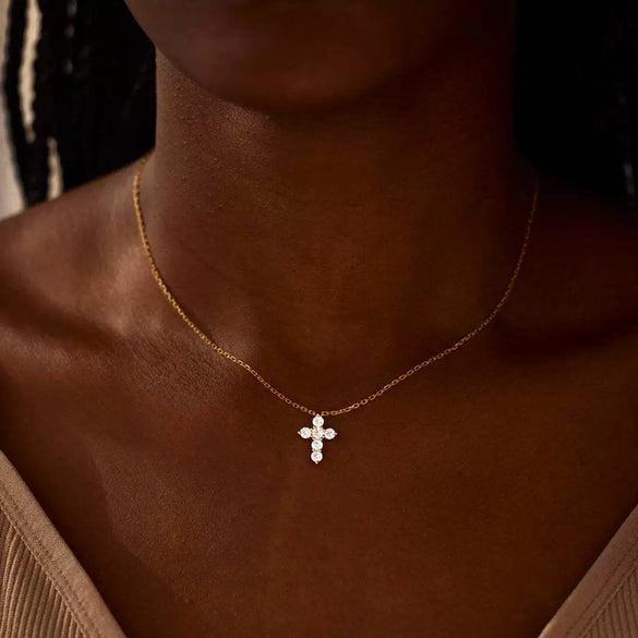 Wholesale Necklace S925 Sterling Silver Geometric Cross Electroplating O Word Chain For Women