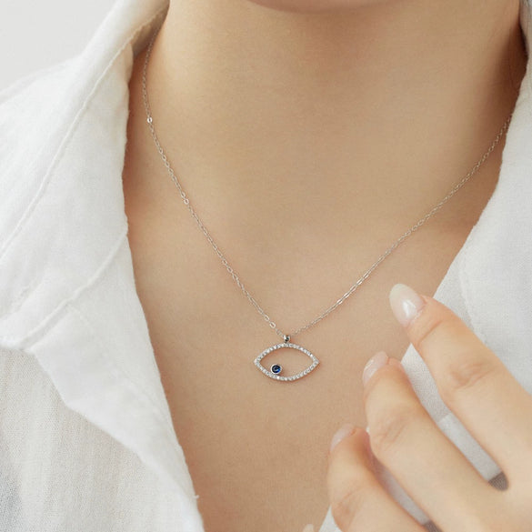 Wholesale Necklace S925 Sterling Silver Geometric Devil's Eye Light Luxury Clavicle Chain For Women