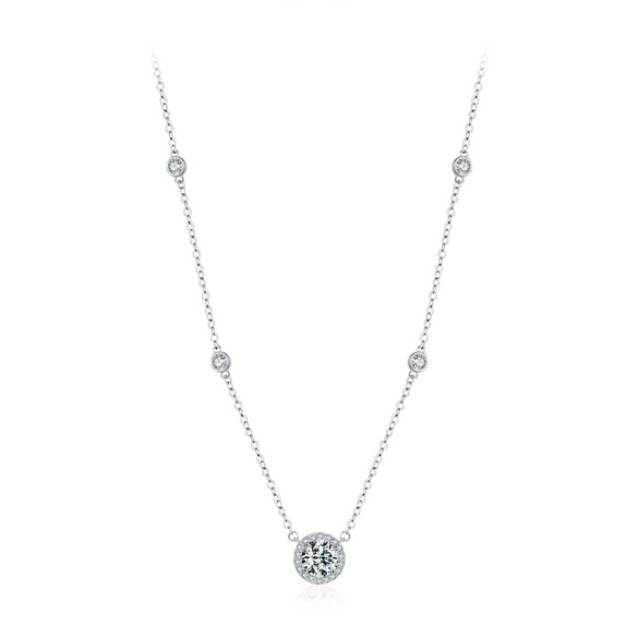 Wholesale Necklace S925 Sterling Silver Geometric Diamond Design For Girls