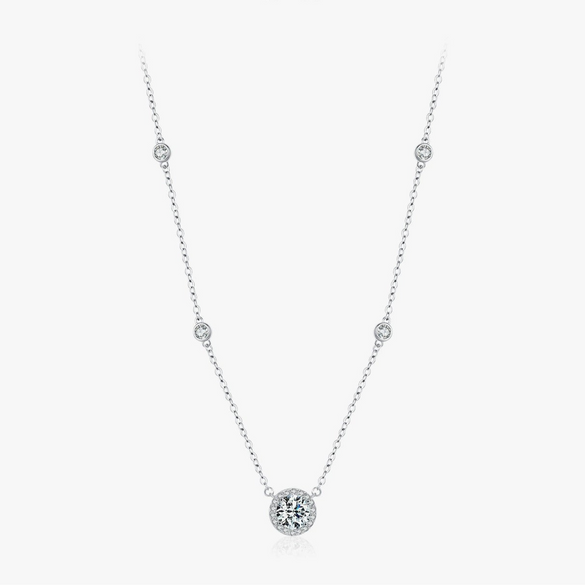 Wholesale Necklace S925 Sterling Silver Geometric Diamond Design For Girls