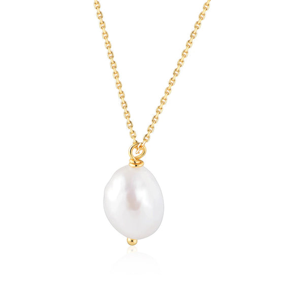 Wholesale Necklace S925 Sterling Silver Geometric Freshwater Pearl Set Women's Cross Chain