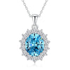 Wholesale Necklace S925 Sterling Silver Geometric Light Luxury Style Flower Cut Emerald Pendant