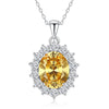 Wholesale Necklace S925 Sterling Silver Geometric Light Luxury Style Flower Cut Emerald Pendant