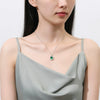 Wholesale Necklace S925 Sterling Silver Geometric Light Luxury Style Flower Cut Emerald Pendant