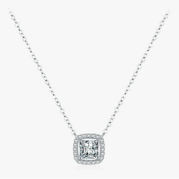 Wholesale Necklace S925 Sterling Silver Geometric Mixed Gem Inlay Set With Precious Stones Women's Cross Chain