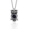 Wholesale Necklace S925 Sterling Silver Geometric Owl Crystal Pendant Bead Chain Electroplating Hipster Retro Distressed