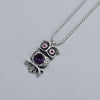 Wholesale Necklace S925 Sterling Silver Geometric Owl Crystal Pendant Bead Chain Electroplating Hipster Retro Distressed
