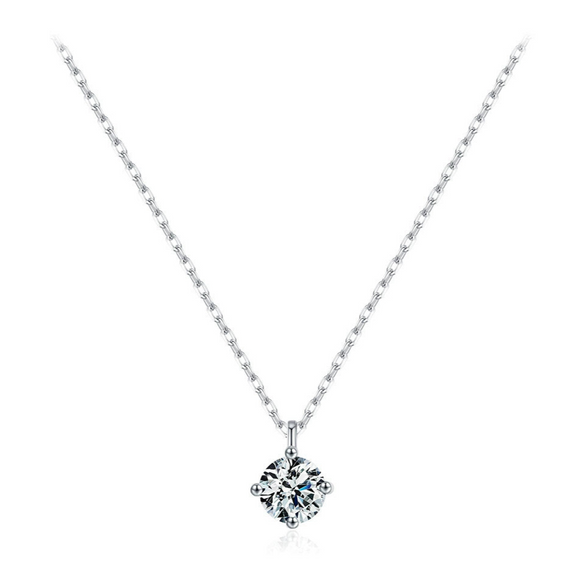 Wholesale Necklace S925 Sterling Silver Geometric Single Diamond High Sense Women's Cross Chain