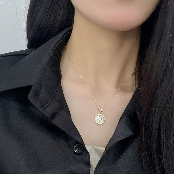 Wholesale Necklace S925 Sterling Silver Geometric Star Moon Pendant Clavicle Chain For Women