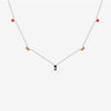 Wholesale Necklace S925 Sterling Silver Geometric Style Electroplated With Platinum And 18K Gold