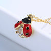 Wholesale Necklace S925 Sterling Silver Insect Pattern Gem Inlaid Pendant Clavicle Chain