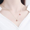Wholesale Necklace S925 Sterling Silver Insect Pattern Gem Inlaid Pendant Clavicle Chain