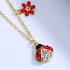Wholesale Necklace S925 Sterling Silver Insect Pattern Gem Inlaid Pendant Clavicle Chain