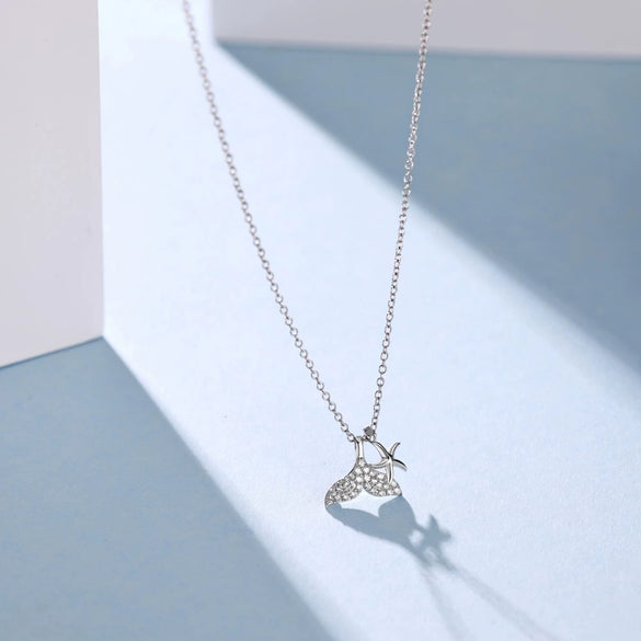 Wholesale Necklace S925 Sterling Silver Light Luxury Animals Zodiac Electroplating Fish Tail Starfish Design For Women