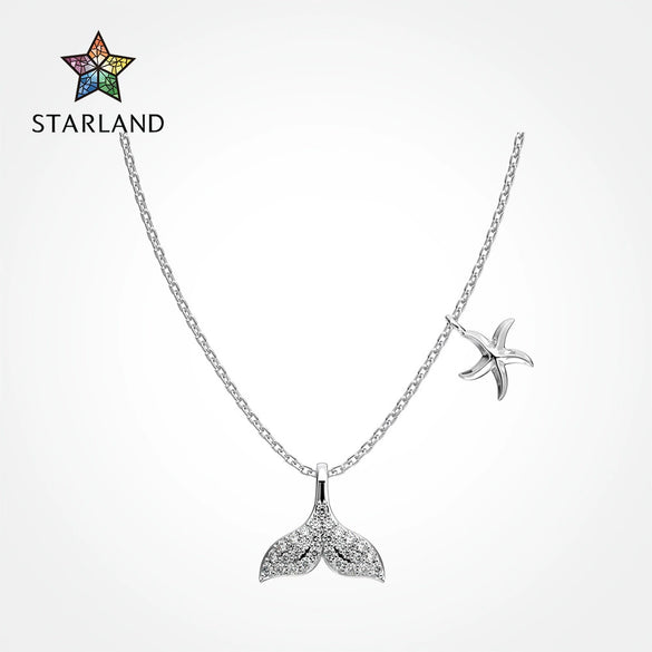 Wholesale Necklace S925 Sterling Silver Light Luxury Animals Zodiac Electroplating Fish Tail Starfish Design For Women