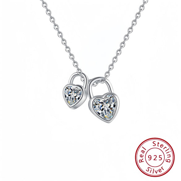Wholesale Necklace S925 Sterling Silver Love Lock Heart Shape Design Fashion Personality Light Luxury