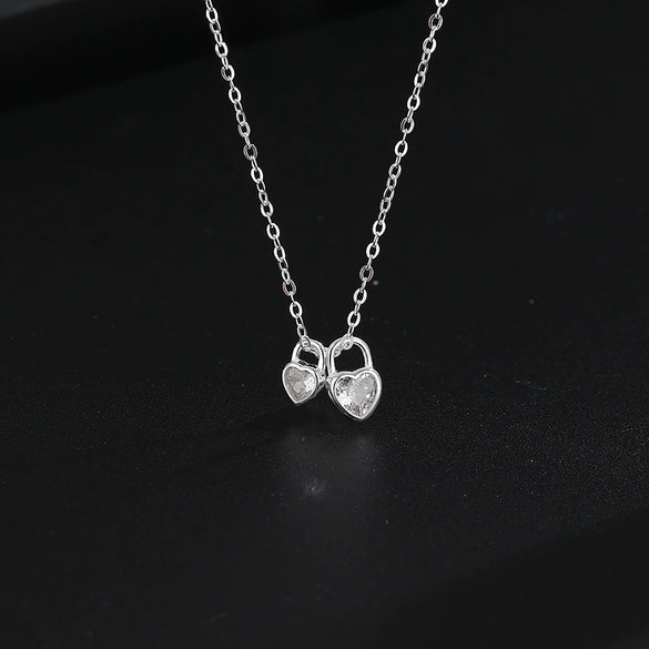 Wholesale Necklace S925 Sterling Silver Love Lock Heart Shape Design Fashion Personality Light Luxury