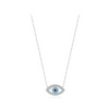 Wholesale Necklace S925 Sterling Silver Micro Inlaid Devil's Eye Cross Chain For Women Niche Retro Style