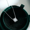 Wholesale Necklace S925 Sterling Silver Moissanite Cow Head Rhombus Pendant Box Chain Natural Style