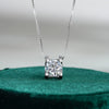 Wholesale Necklace S925 Sterling Silver Moissanite Cow Head Rhombus Pendant Box Chain Natural Style