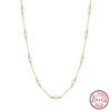Wholesale Necklace S925 Sterling Silver Natural Freshwater Pearl Geometric Electroplated Simple Style
