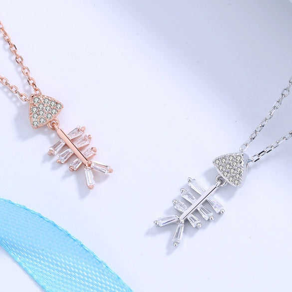 Wholesale Necklace S925 Sterling Silver Skull Fish Pendant Cross Chain Mixed Gem Inlay Geometric Electroplated