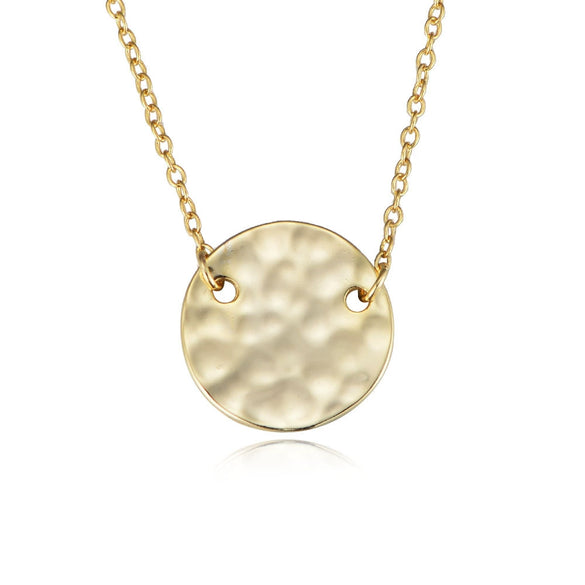 Wholesale Necklace S925 Sterling Silver Vintage Hammer Print Coin Geometric Cross Chain