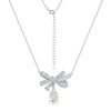 Wholesale Necklace 925 Silver Bow Water Drop High Carbon Diamond Light Luxury Style