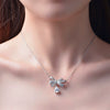 Wholesale Necklace 925 Silver Bow Water Drop High Carbon Diamond Light Luxury Style