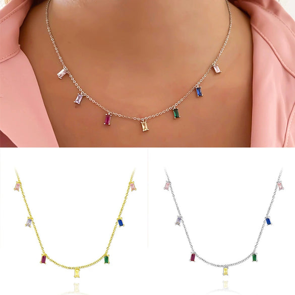 Wholesale Necklace 925 Silver Copper Drop Shape Electroplating Geometric Women's
