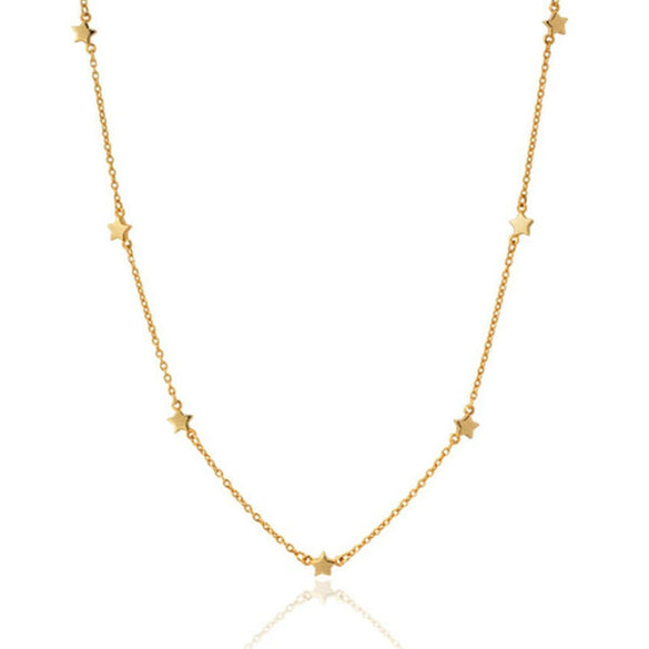 Wholesale Necklace 925 Silver Copper Star Snake Bone Chain Electroplating Minimalist Couple Style