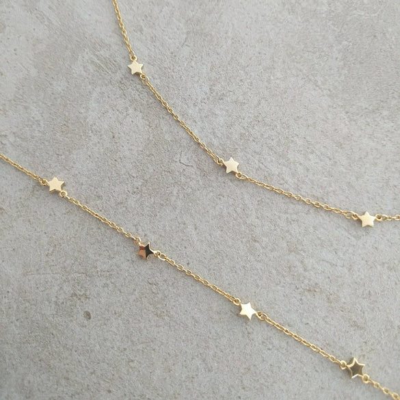 Wholesale Necklace 925 Silver Copper Star Snake Bone Chain Electroplating Minimalist Couple Style