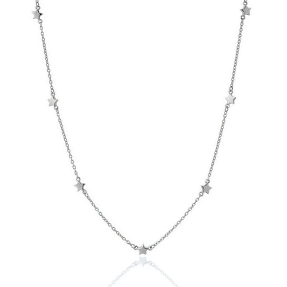 Wholesale Necklace 925 Silver Copper Star Snake Bone Chain Electroplating Minimalist Couple Style