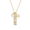 Wholesale Necklace 925 Silver English Letter Diamond Moon Star Pendant For Women