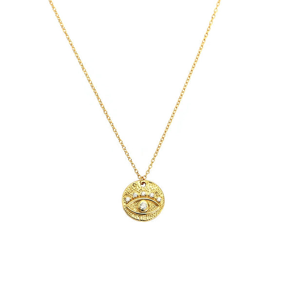 Wholesale Necklace 925 Silver Geometric Devil Eye Embedded Electroplating Ochain For Women