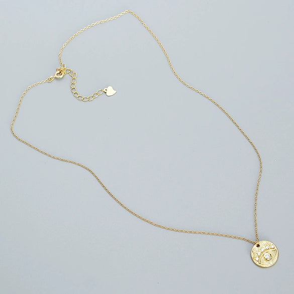 Wholesale Necklace 925 Silver Geometric Devil Eye Embedded Electroplating Ochain For Women