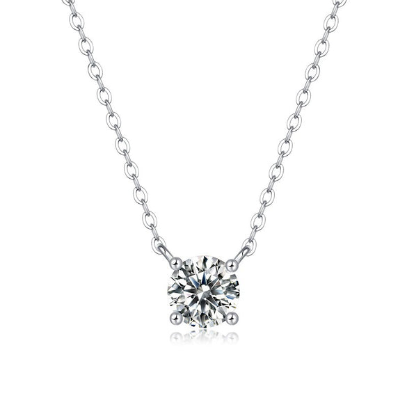 Wholesale Necklace 925 Silver Geometric Moissanite Inlay Clavicle Chain For Women Fashion Style