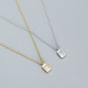 Wholesale Necklace 925 Silver Geometric Rectangular Zircon Electroplated Ochain For Women