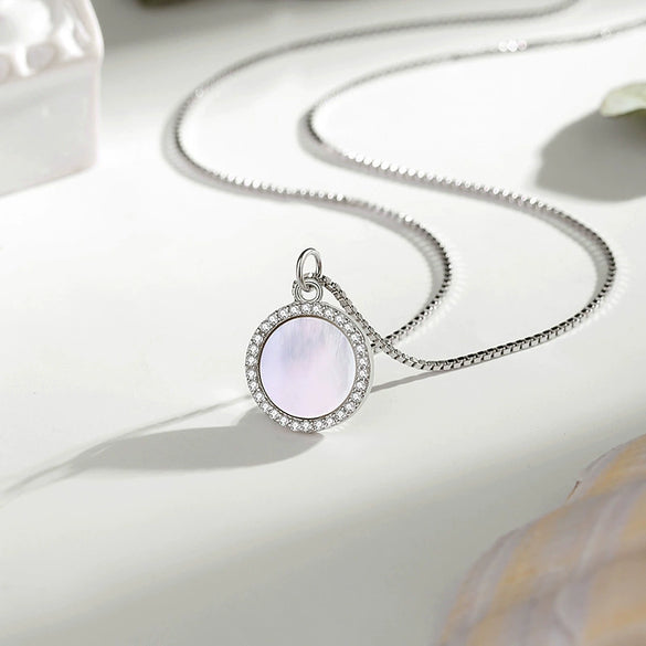 Wholesale Necklace 925 Silver Geometric Round Tag Pendant Women's Fashion