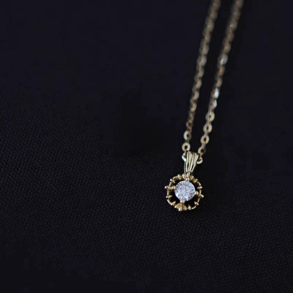 Wholesale Necklace 225 Silver Goldplated Geometric Cut Out Square Set With Zirconia O Word Chain For Women