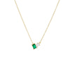 Wholesale Necklace Silver Inlaid With Emerald Rectangular Water Drop Zircon Geometric Women's