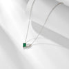 Wholesale Necklace Silver Inlaid With Emerald Rectangular Water Drop Zircon Geometric Women's
