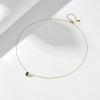 Wholesale Necklace Silver Inlaid With Emerald Rectangular Water Drop Zircon Geometric Women's
