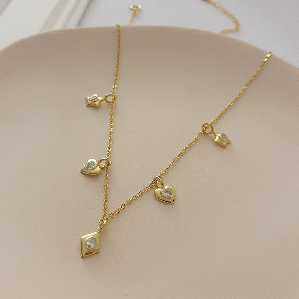 Wholesale Necklace 925 Silver Star Diamond Design Cross Chain