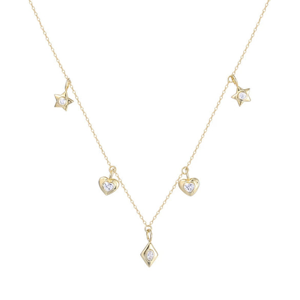 Wholesale Necklace 925 Silver Star Diamond Design Cross Chain